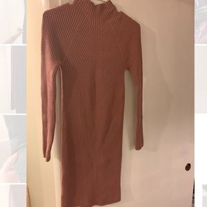 Forever 21 Rose Pink Turtleneck Sweater Dress